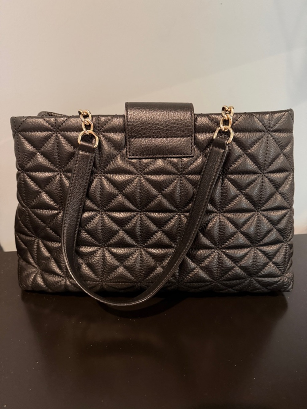 Kate Spade BUNDLE!! Black Quilted Leather Shoulder Bag with Zip Wallet - Picture 2 of 13